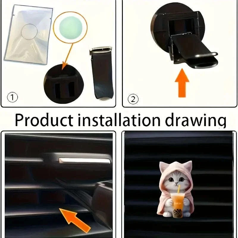 Cute Cat Car Aromatherapy Vent Clip - Image 10