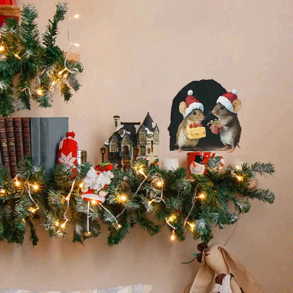 Cute Christmas Mouse Wall Stickers for Festive Holiday Decor - Image 16