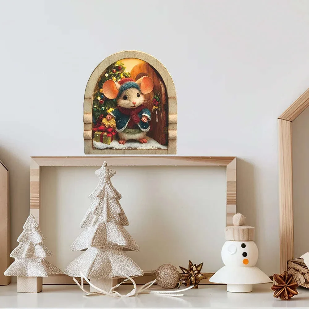 Cute Christmas Mouse Wall Stickers for Festive Holiday Decor - Image 18