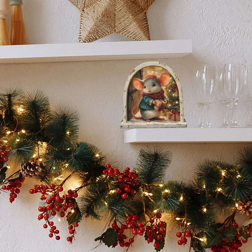 Cute Christmas Mouse Wall Stickers for Festive Holiday Decor - Image 19
