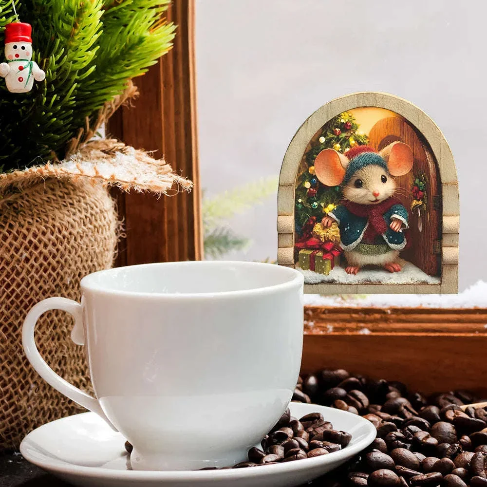 Cute Christmas Mouse Wall Stickers for Festive Holiday Decor - Image 20