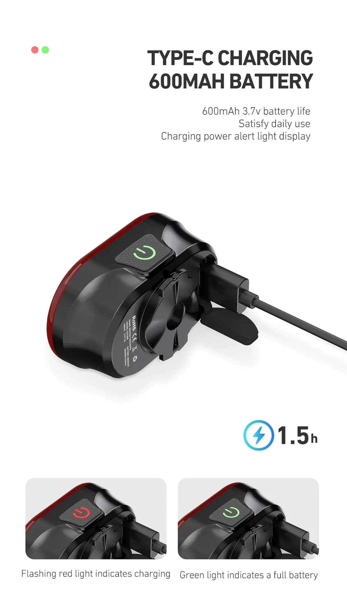 CY300T Bicycle Smart Brake Sensing Lights for Safer Rides - Image 13