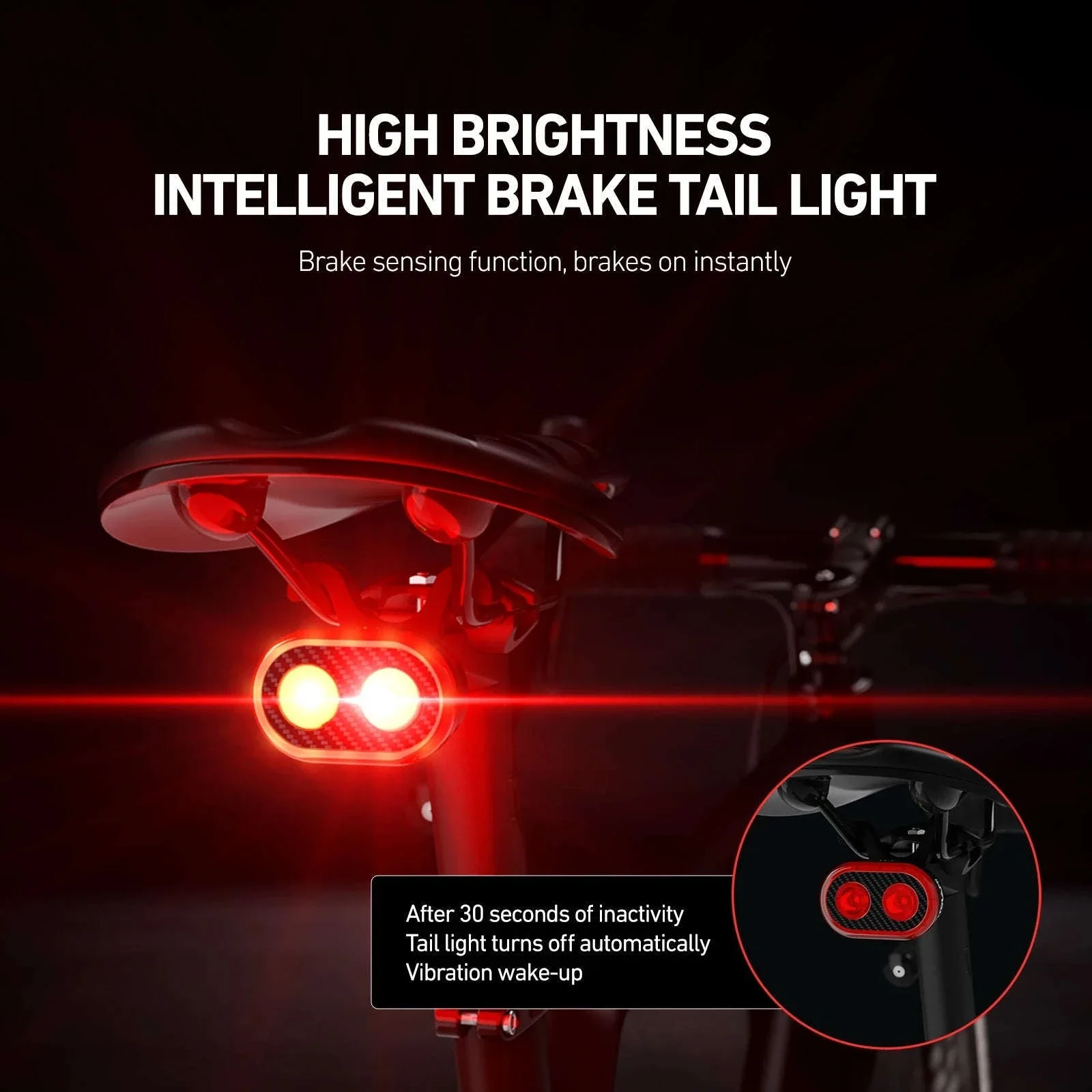 CY300T Bicycle Smart Brake Sensing Lights for Safer Rides - Image 3