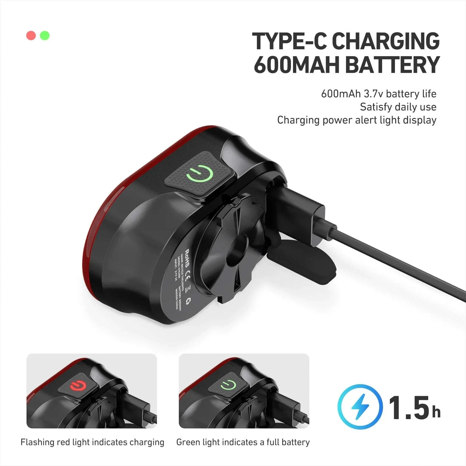 CY300T Bicycle Smart Brake Sensing Lights for Safer Rides - Image 4