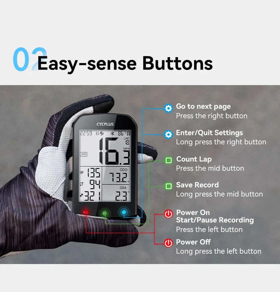 CYCPLUS M1 GPS Bicycle Computer with Bluetooth and ANT+ - Image 17