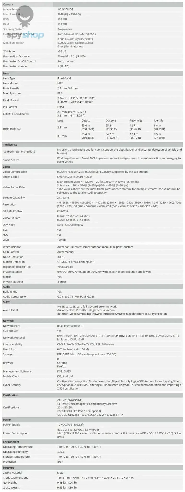 Dahua IPC-HFW2441S-S 4MP PoE Outdoor Bullet Security Camera - Image 13