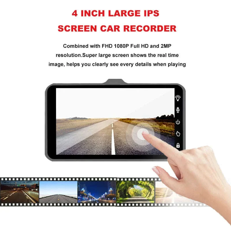 Front and Rear 1080P Dashcam with 4 Inch Touch Screen - Image 4