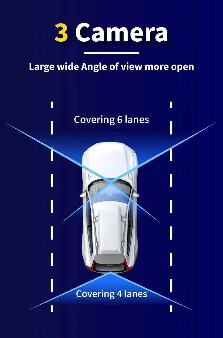 3 Camera Dash Cam 1080P Front Interior Rear with 4" Display - Image 10