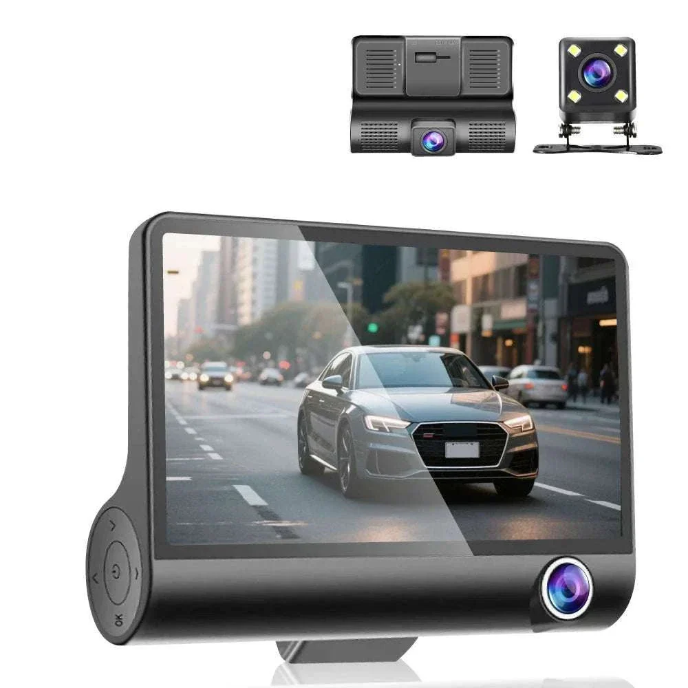 3 Camera Dash Cam 1080P Front Interior Rear with 4" Display - Image 17