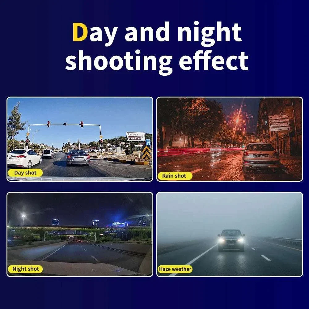 3 Camera Dash Cam 1080P Front Interior Rear with 4" Display - Image 6
