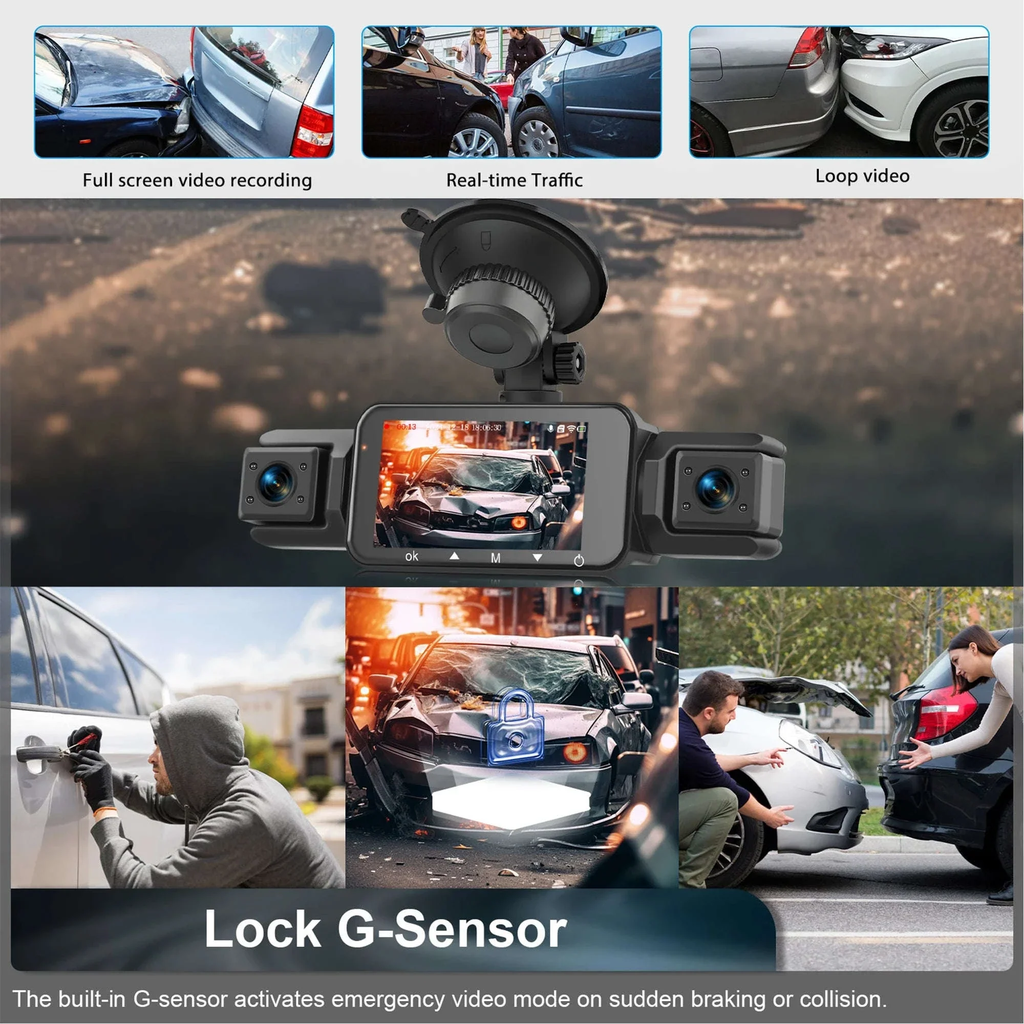 4-Channel Car Dash Cam with WiFi, 1080P Recording & Night Vision - Image 17