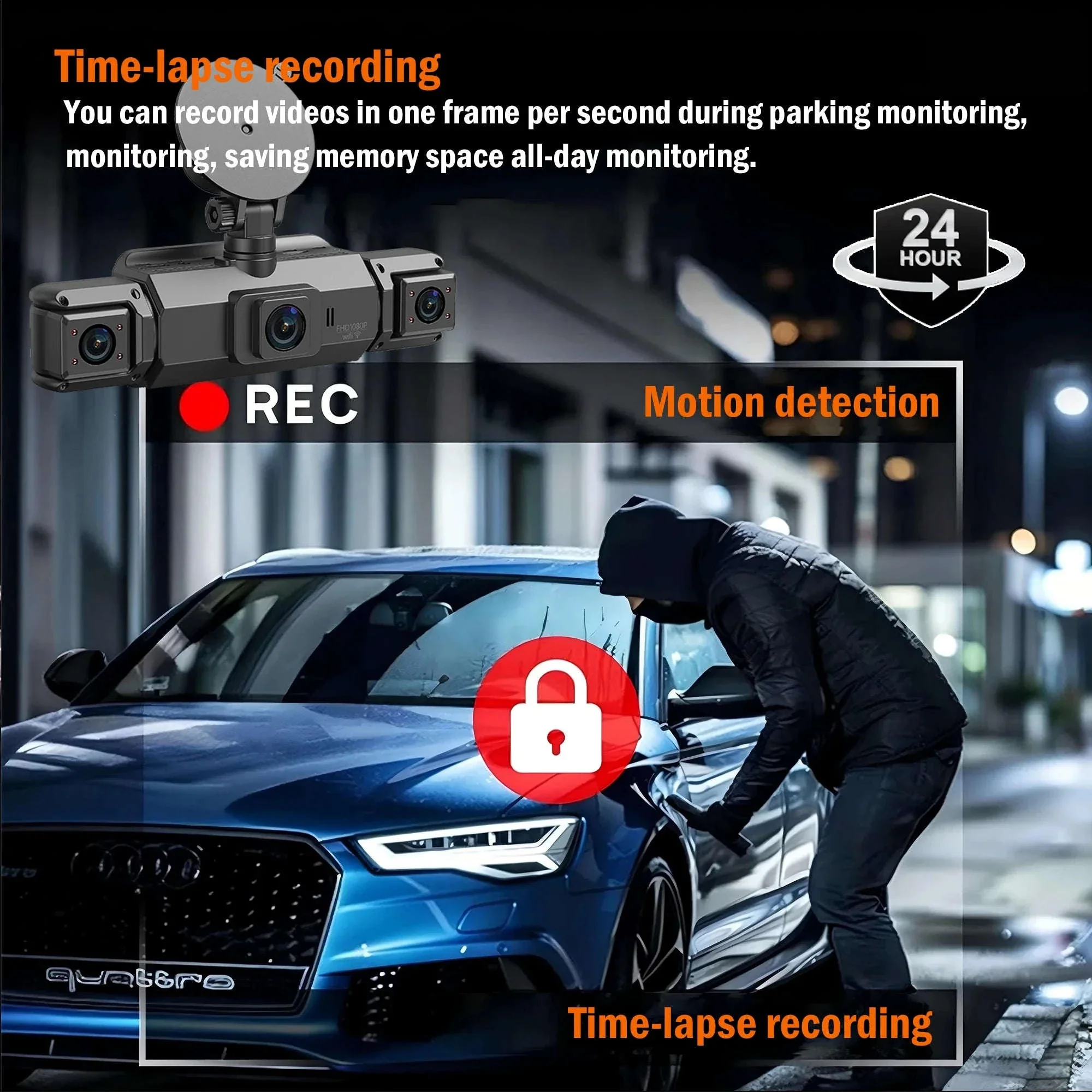 4-Channel Car Dash Cam with WiFi, 1080P Recording & Night Vision - Image 19