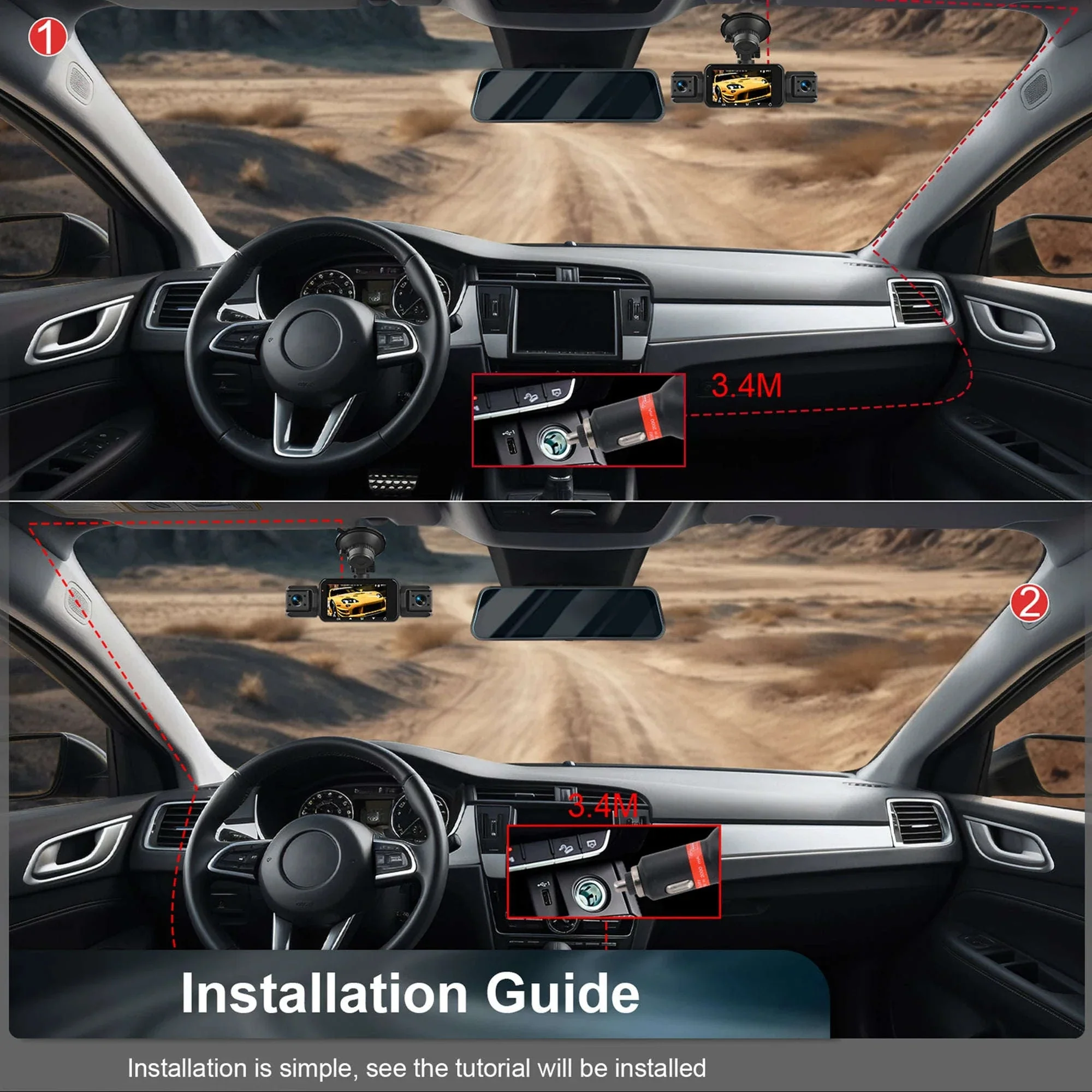 4-Channel Car Dash Cam with WiFi, 1080P Recording & Night Vision - Image 23