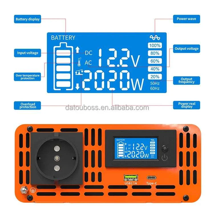 1000W Pure Sine Wave Power Inverter 12V/24V/48V to 120V/220V - Image 9