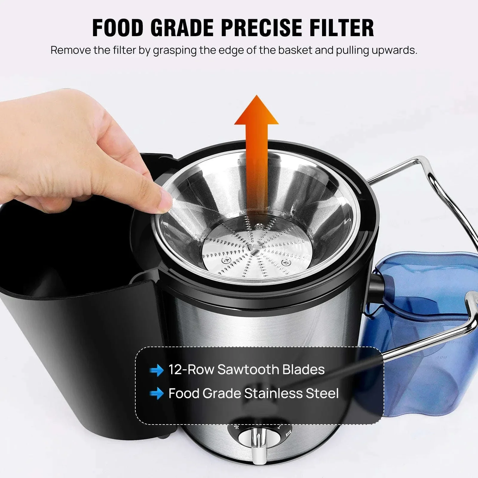 DayPlus 900W Centrifugal Juicer for Whole Fruits and Vegetables - Image 5