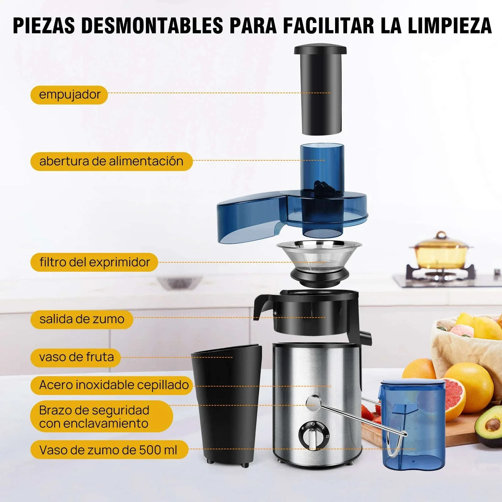 DayPlus 900W Centrifugal Juicer for Whole Fruits and Vegetables - Image 8