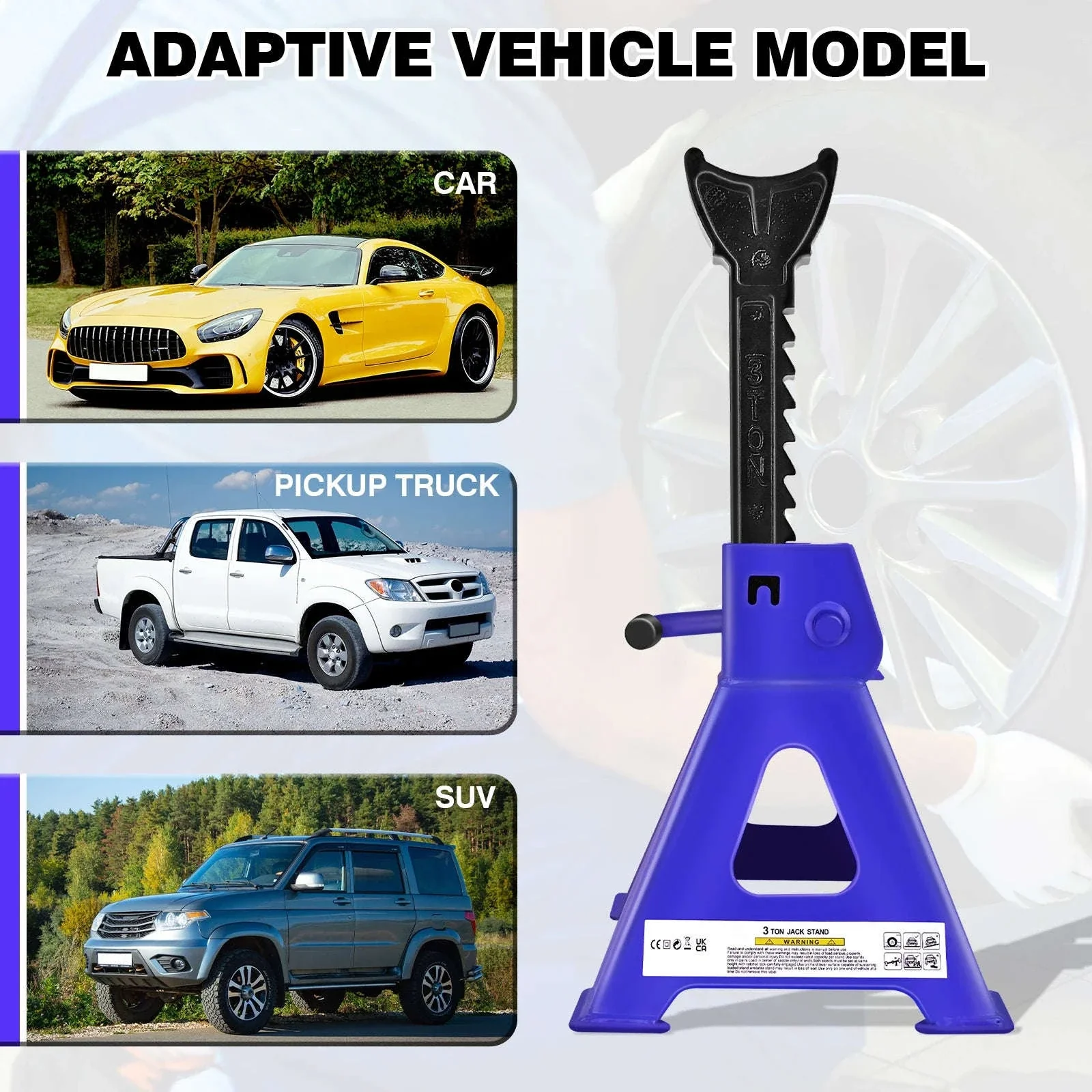 Heavy Duty 3 Ton Axle Stands for Cars and Vans - Image 4