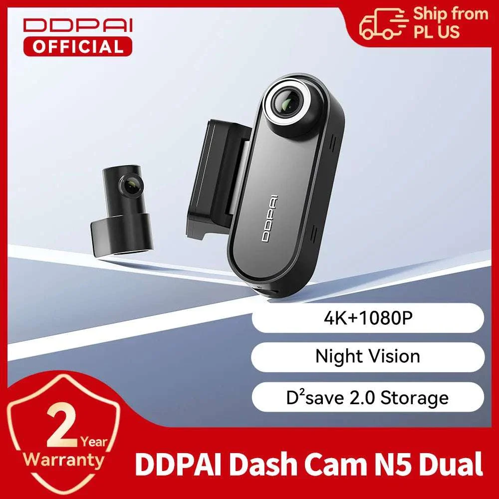 4K Dual Dash Cam Front & Rear with GPS, Night Vision & ADAS