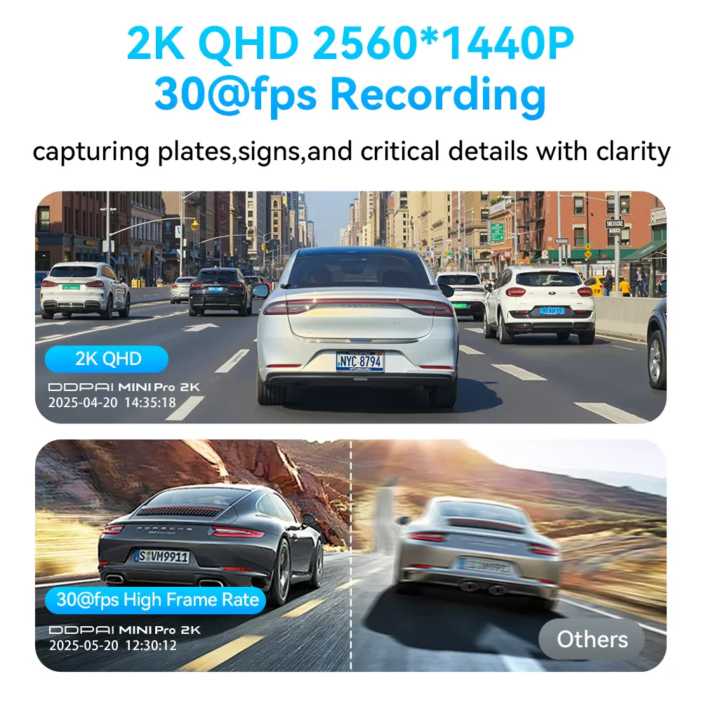 2K 1440P Dash Camera WiFi DVR 121° FOV Night Vision Voice Control Parking Monitor - Image 2