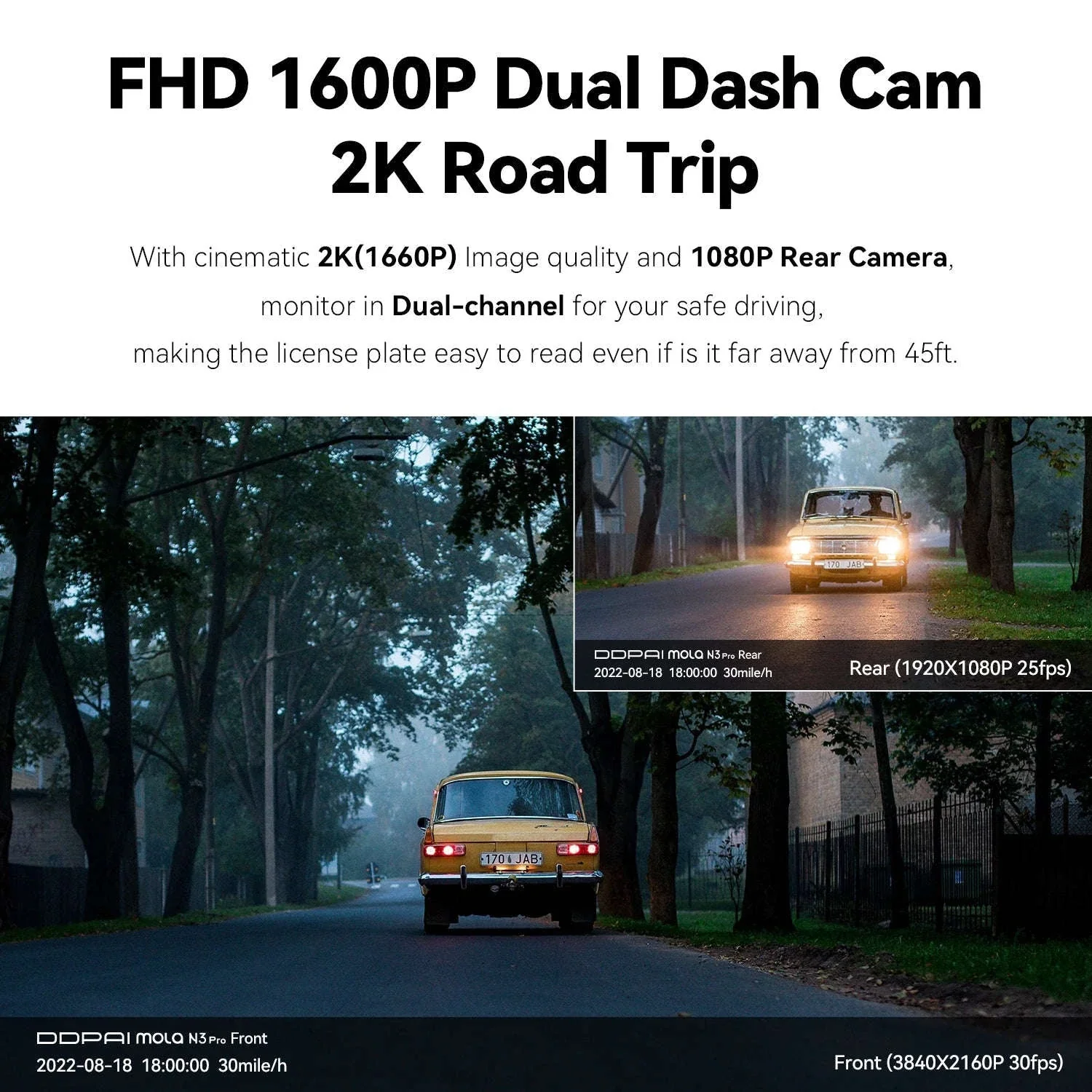 DDPAI Mola N3 Pro 2.5K Dash Camera with GPS and WiFi - Image 3