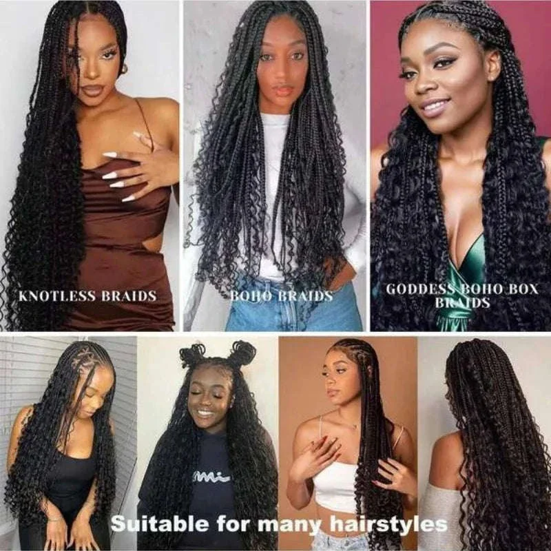 Deep Wave Human Hair Bundles for Braiding – Boho Curly Style - Image 4
