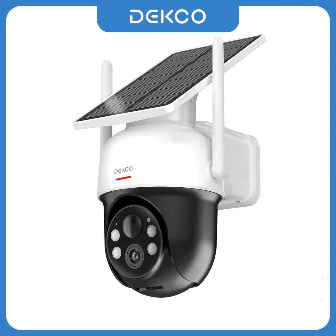 DEKCO 3MP Solar WiFi Outdoor Security Camera with PTZ
