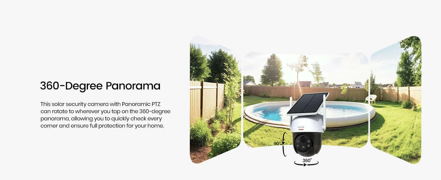 DEKCO 3MP Solar WiFi Outdoor Security Camera with PTZ - Image 9