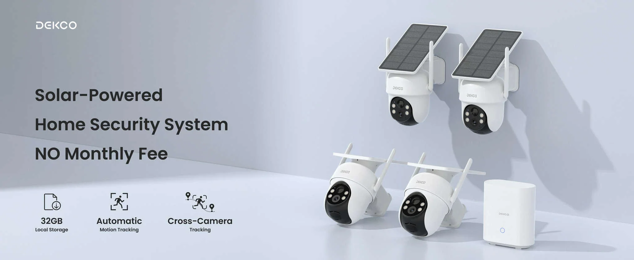 DEKCO 3MP Solar Security Camera System, 4-Camera Kit - Image 7
