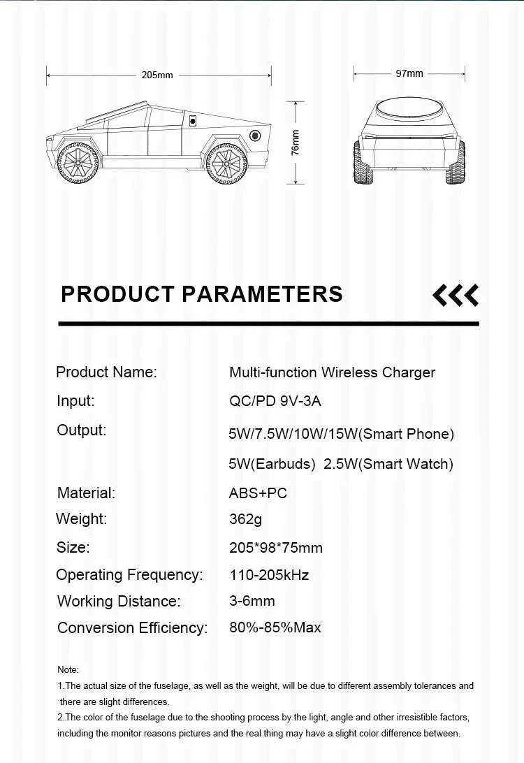 Desktop Cybertruck 3-in-1 Magnetic Wireless Charger - Image 17