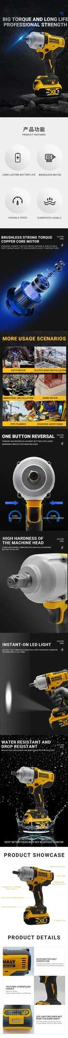 DEWALT 20V Brushless 1/2" Impact Wrench High Torque 3-Speed - Image 7