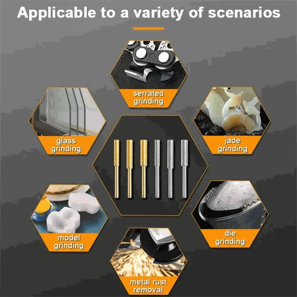 Diamond Chainsaw Sharpener Burrs 6-Piece Kit - Image 6
