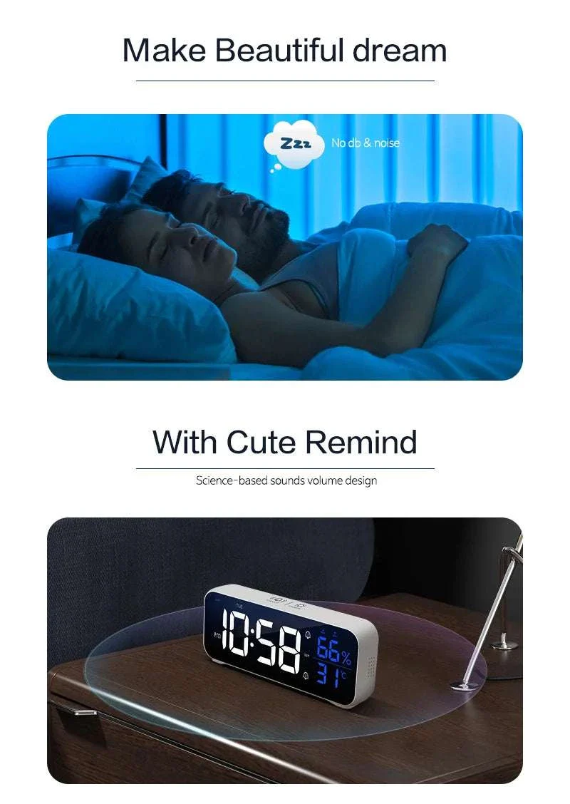 Digital Alarm Clock with Temperature, Dual Alarms & LED Display - Image 11