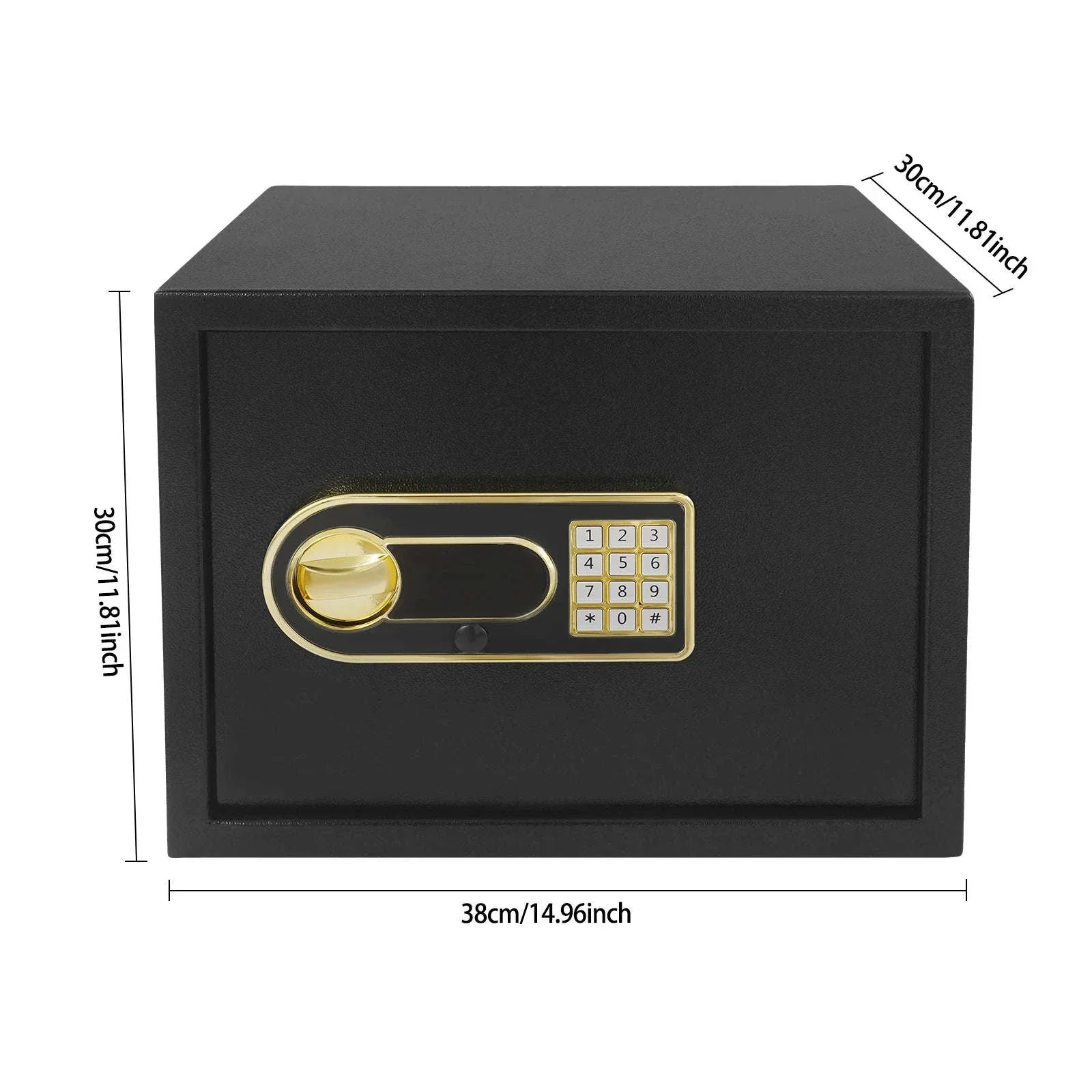 Digital Keypad Safe Box with 30L Storage and Backup Keys - Image 3