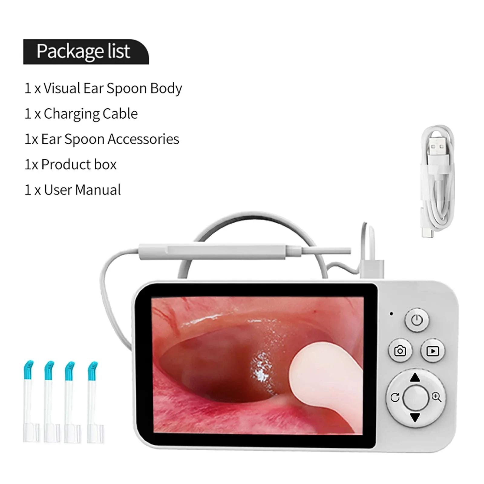 Digital Otoscope with 4.3" HD Screen Ear Wax Removal Camera Tool - Image 13