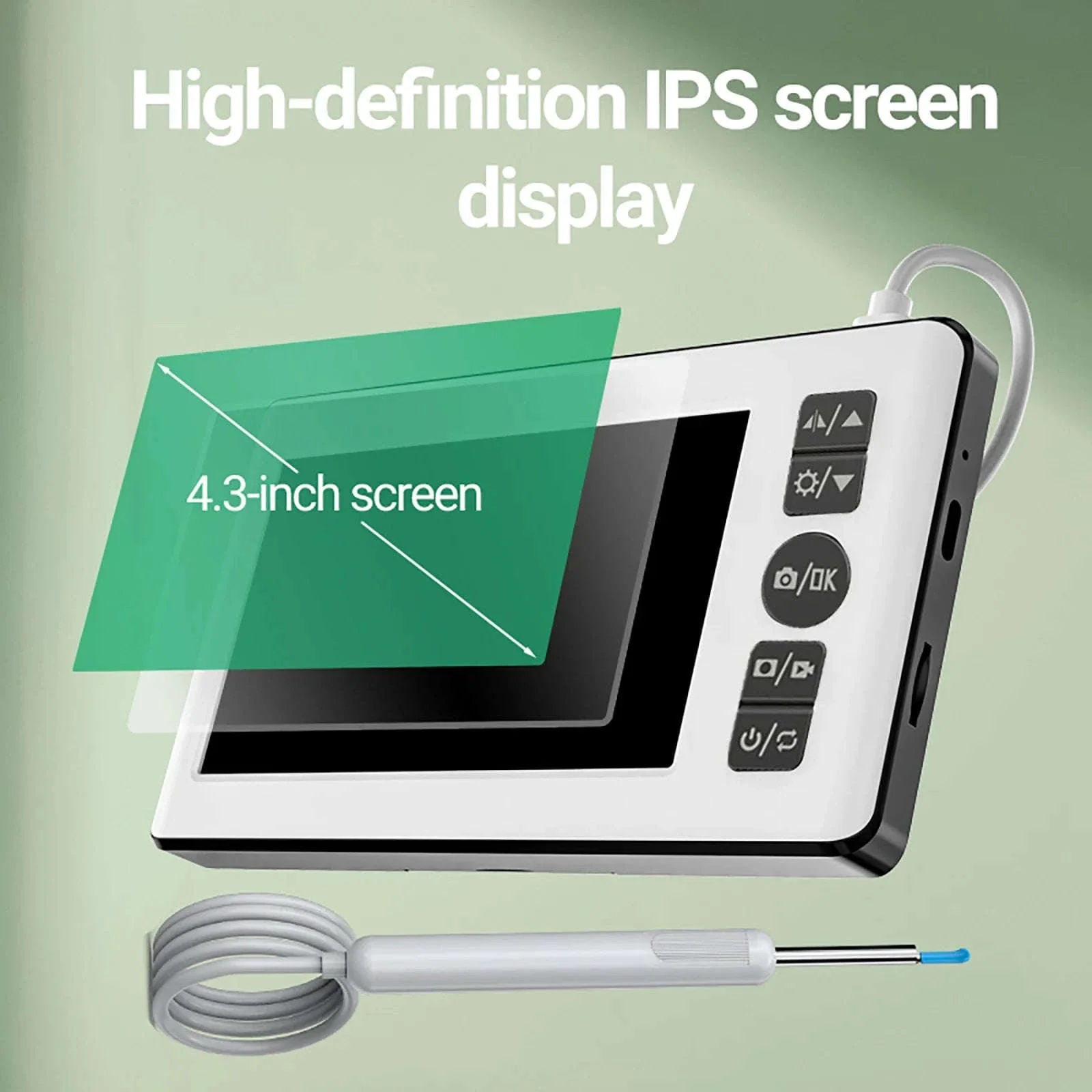 Digital Otoscope with 4.3" HD Screen Ear Wax Removal Camera Tool - Image 2