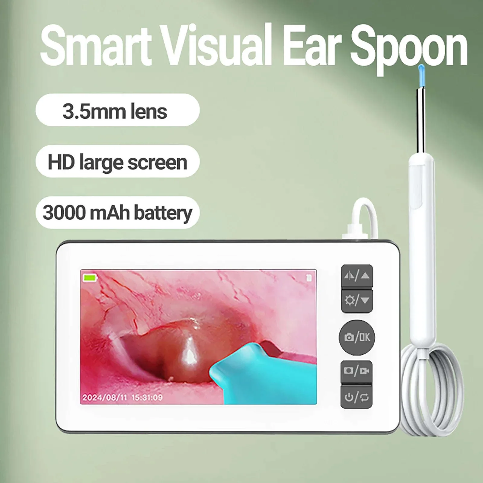 Digital Otoscope with 4.3" HD Screen Ear Wax Removal Camera Tool - Image 3