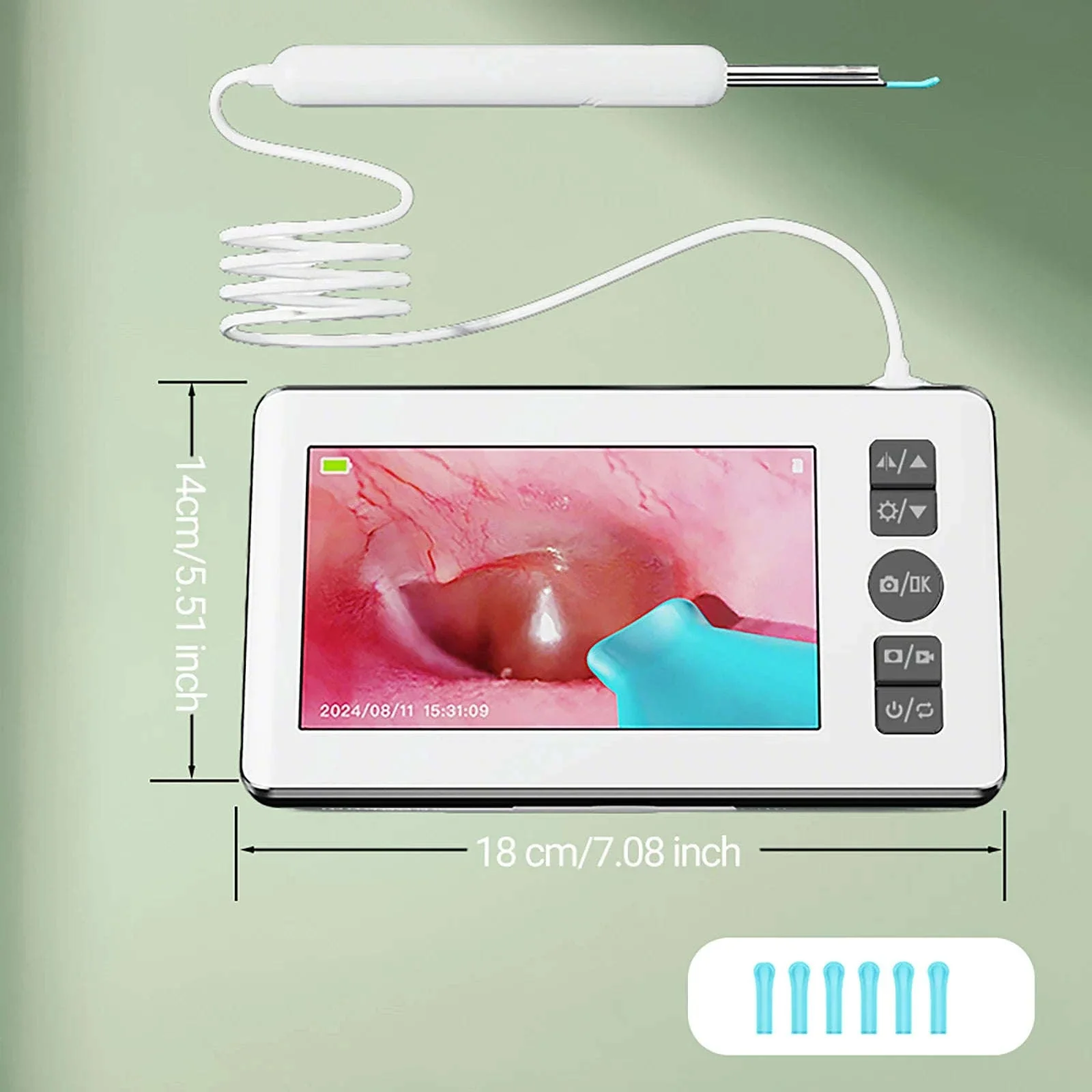 Digital Otoscope with 4.3" HD Screen Ear Wax Removal Camera Tool - Image 5