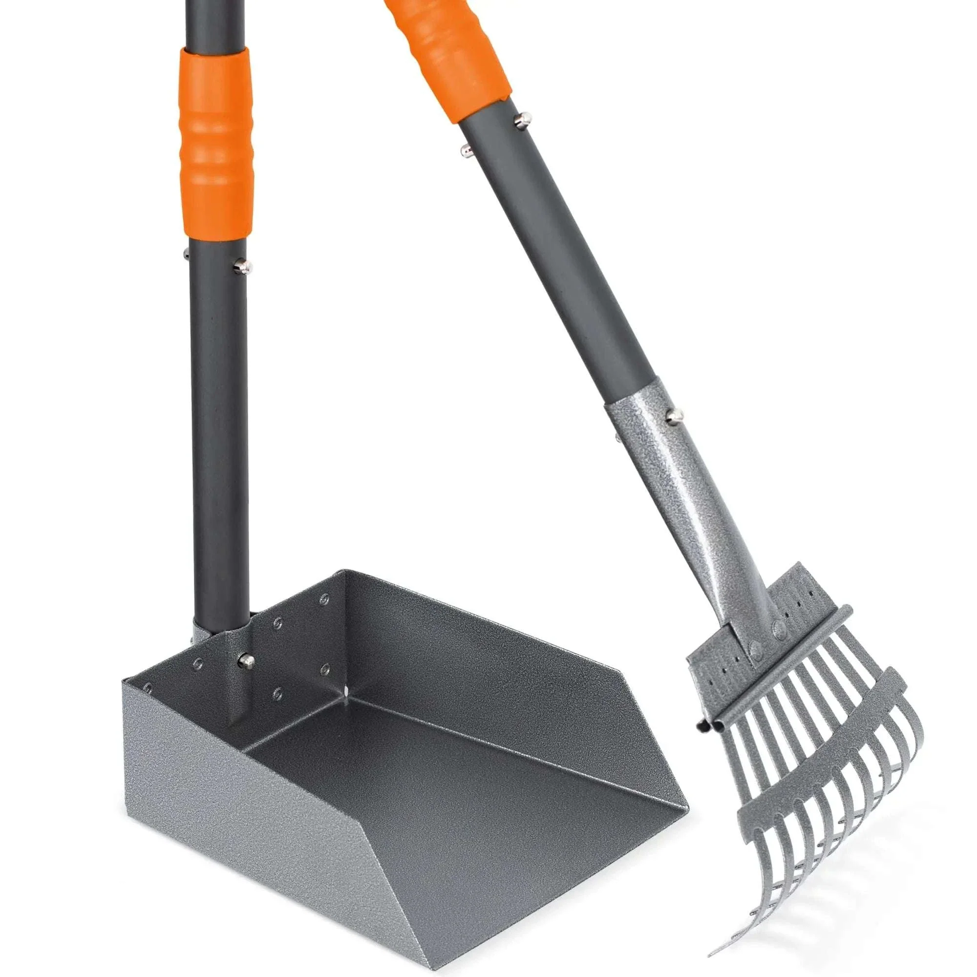 Dog Pooper Scooper Tray & Rake Set with Long Adjustable Handle - Image 8