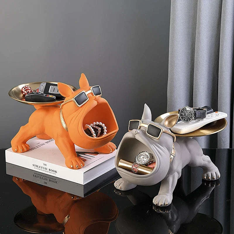30cm Bulldog Resin Storage Box Organizer for Home Decor - Image 12