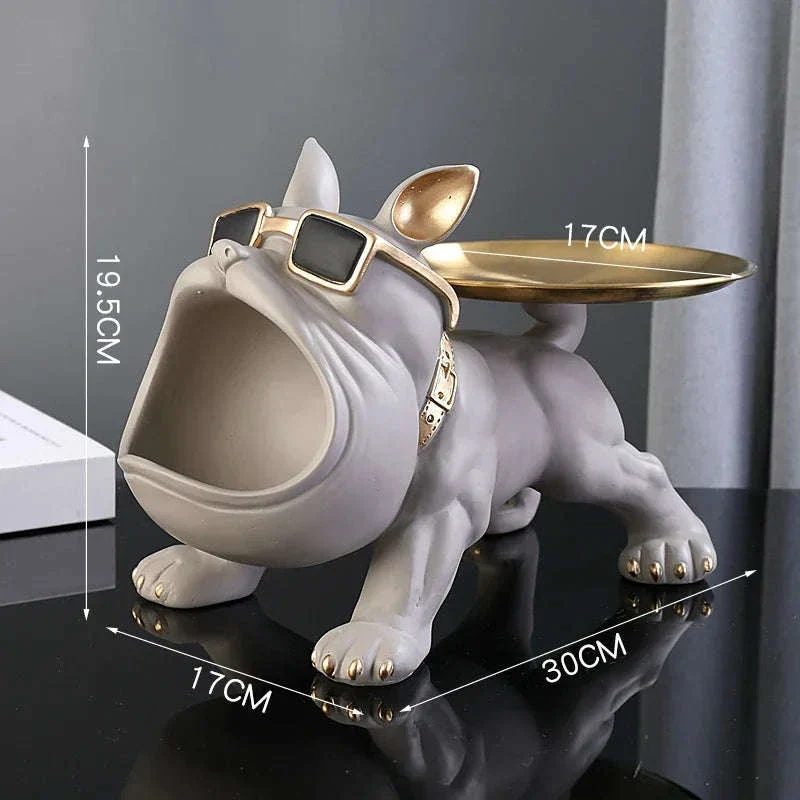 30cm Bulldog Resin Storage Box Organizer for Home Decor - Image 15