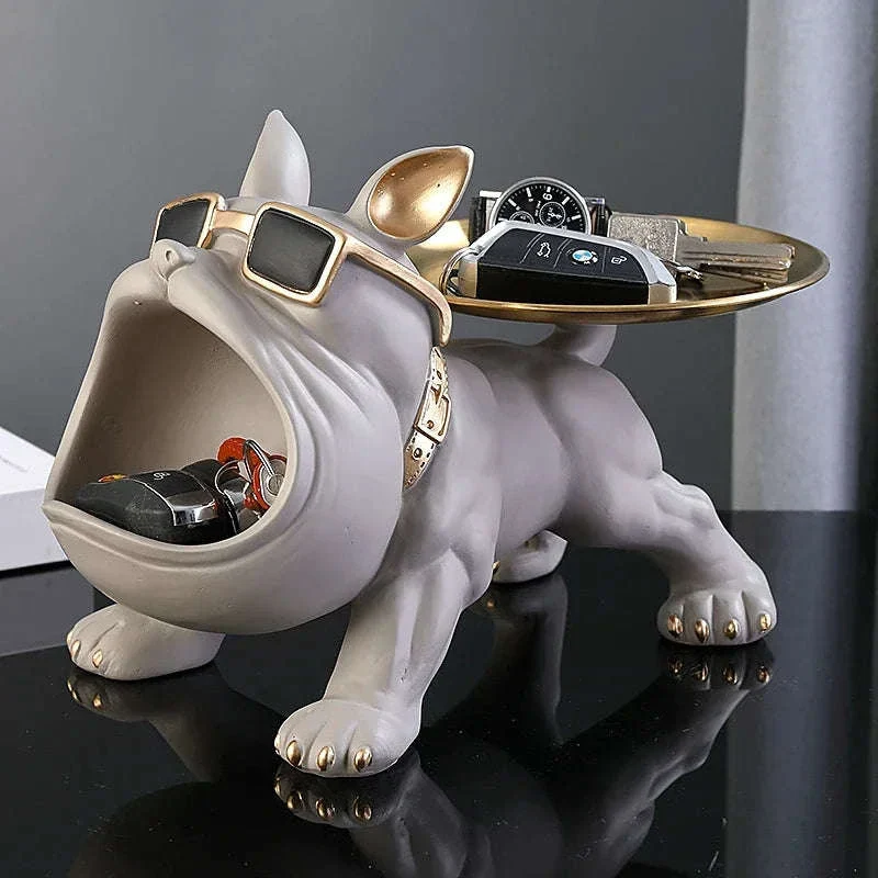 30cm Bulldog Resin Storage Box Organizer for Home Decor - Image 2