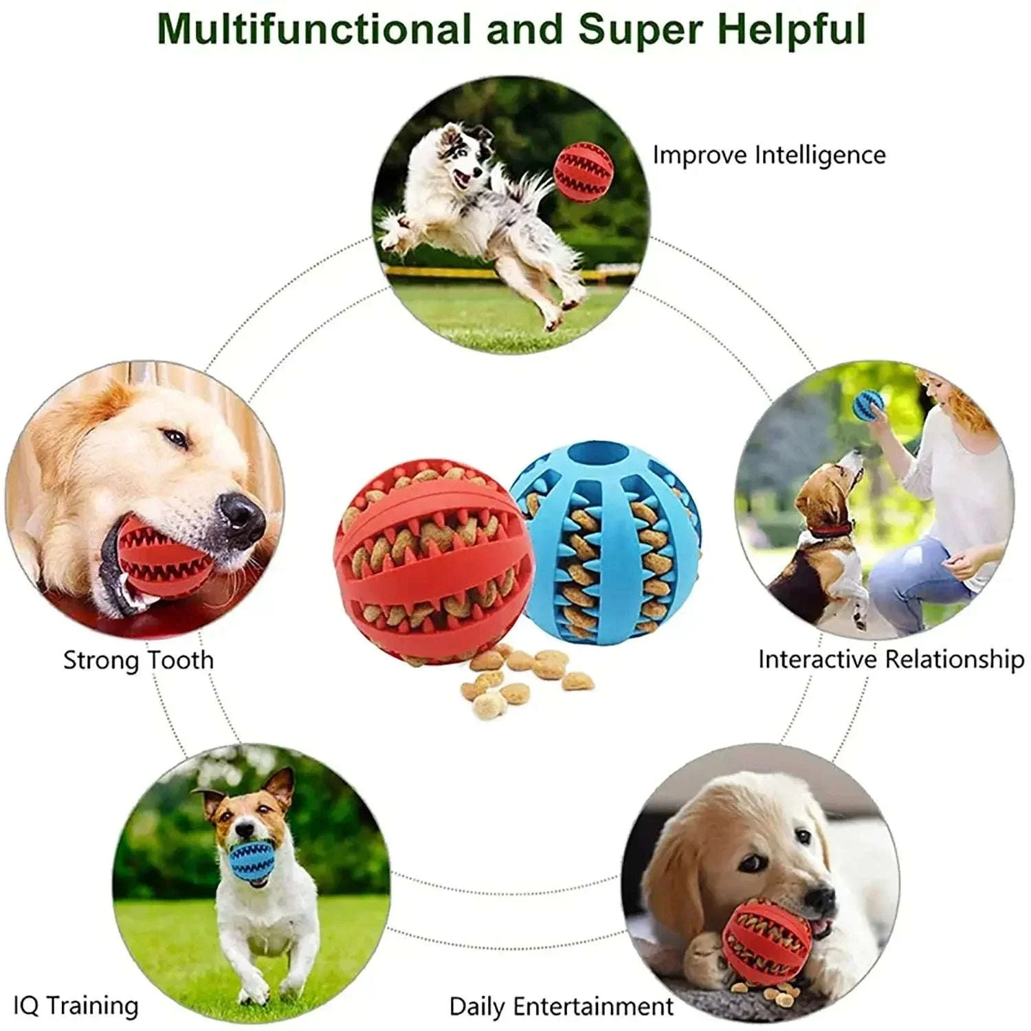 Dog Chew Toy Ball for Biting, Fetch, and Treat Play - Image 7