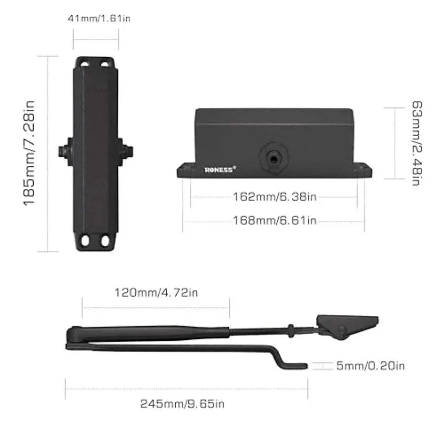 Adjustable Hydraulic Door Closer for Home and Light Commercial Use - Image 2