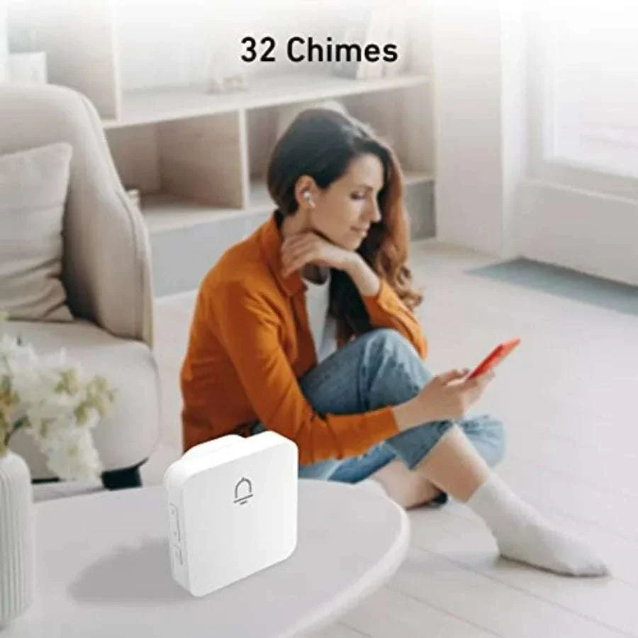 Wireless Doorbell with 2 Receivers, 1000ft Range, 32 Chimes - Image 5