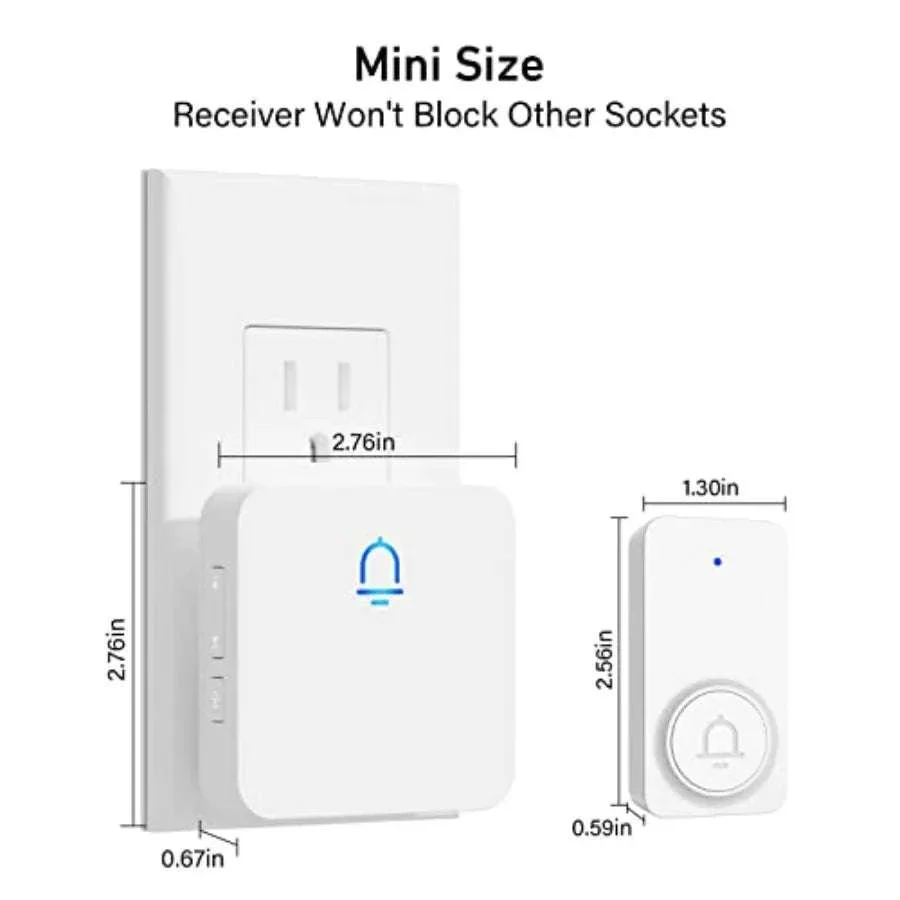Wireless Doorbell with 2 Receivers, 1000ft Range, 32 Chimes - Image 6
