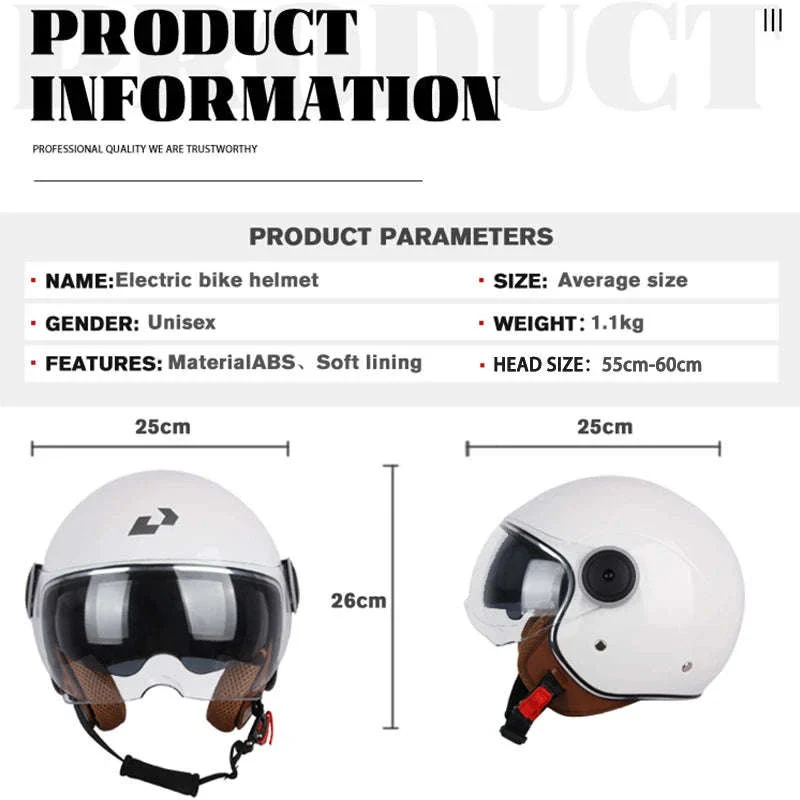 DOT Certified Dual Lens Motorcycle Helmet Half Shell Four Seasons - Image 5