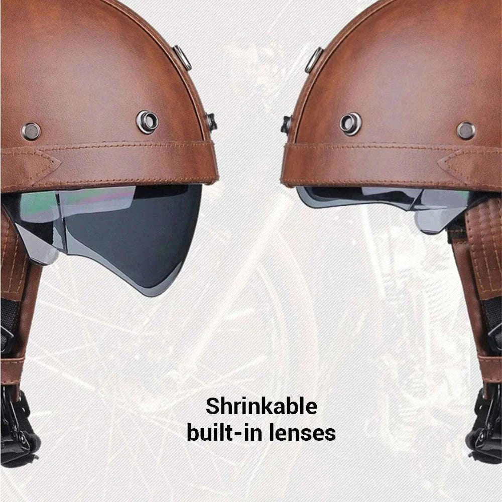 DOT Certified Retro Motorcycle Half Helmet with UV Lens - Image 4