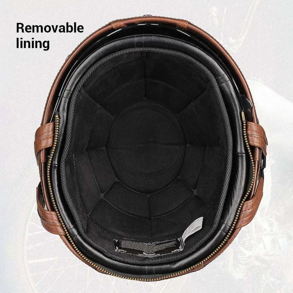 DOT Certified Retro Motorcycle Half Helmet with UV Lens - Image 5