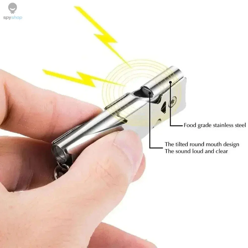 Double-Tube Survival Whistle Keychain for Outdoor Safety - Image 5