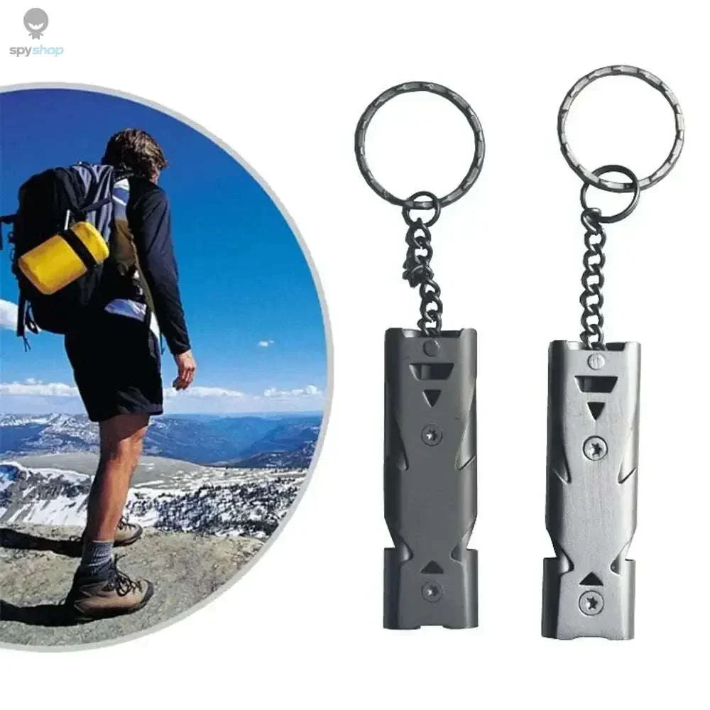 Double-Tube Survival Whistle Keychain for Outdoor Safety - Image 8
